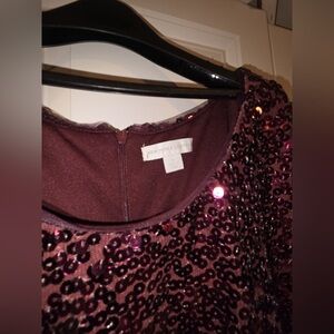 New York & Company Burgundy Sequin gold ombre dress